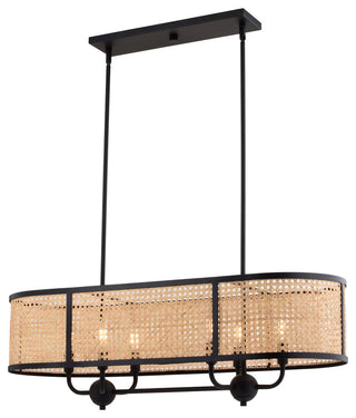 Vaxcel Lighting H0308 Berens 6 Light 36"W Linear Chandelier - Matte Black