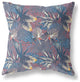 18" Indigo Red Tropical Indoor Outdoor Throw Pillow