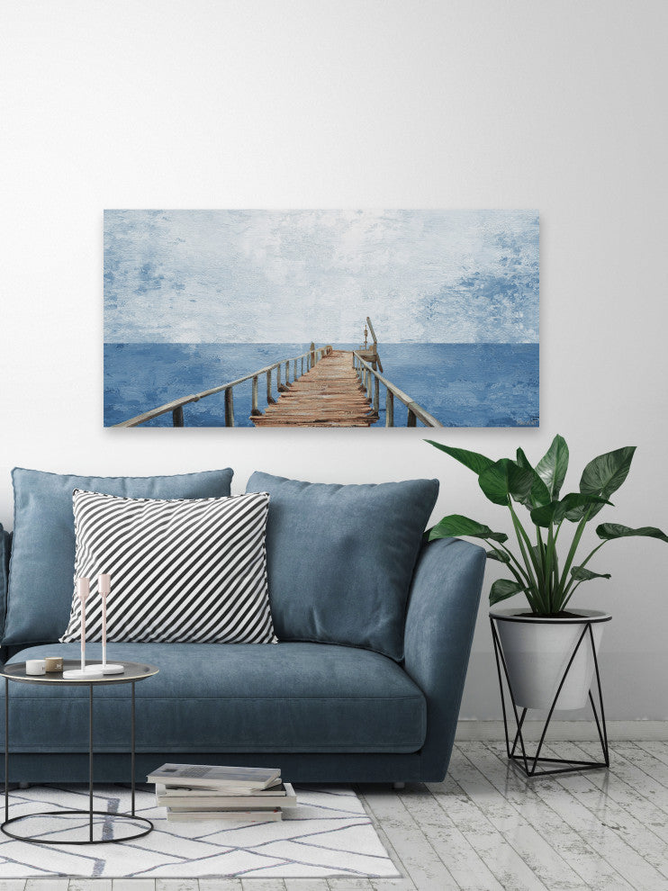 "It's Fishing Time" Painting Print on Wrapped Canvas, 45x22.5