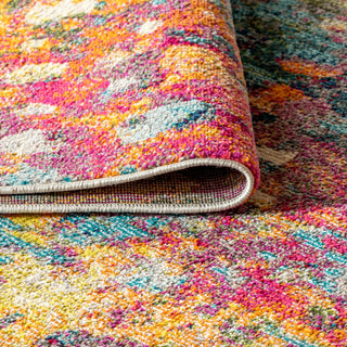 Contemporary POP Modern Abstract Area Rug, Multi/Yellow, 8 X 10