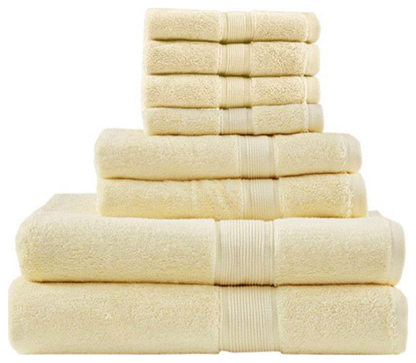Madison Park Signature 800GSM Antibacterial 8-Piece Bathroom Towel Set, Yellow
