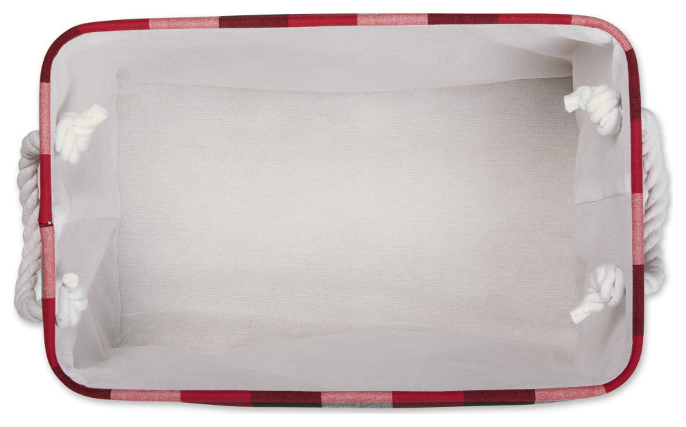 DII Polyester Bin Tri Color Cardinal Red Rectangle Medium 16"x10"x12"