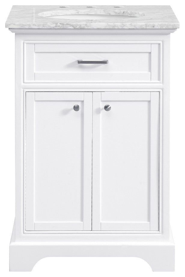 Amber Single Bathroom Vanity, Blue, White, 24"