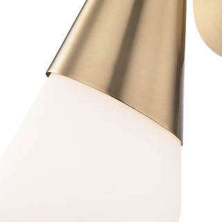 Cora Wall Sconce, Opal Etched Glass, Finish: Aged Brass