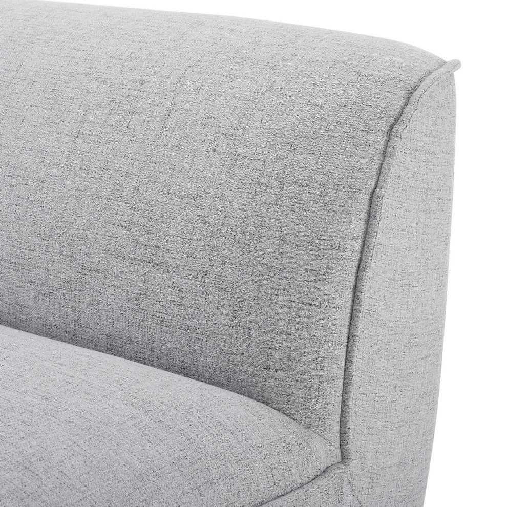 Sofa Middle Chair, Fabric, Gray, Modern, Living Lounge Hotel Hospitality