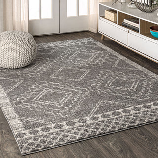 Amir Moroccan Beni Souk Rug, Gray/Cream, 8 X 10