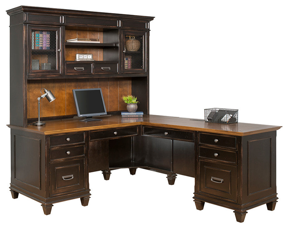 Hartford Wood L-Desk and Return