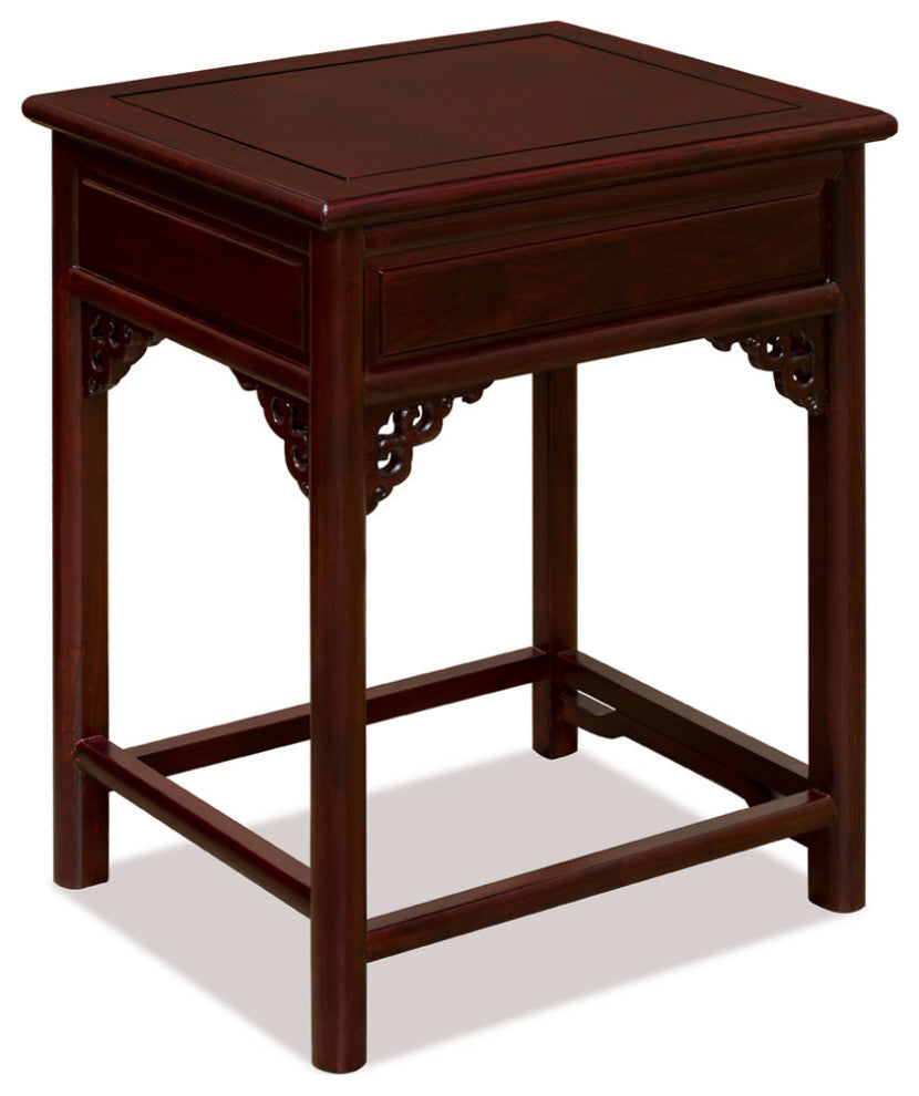 Dark Cherry Longevity Elmwood Chinese Ming End Table