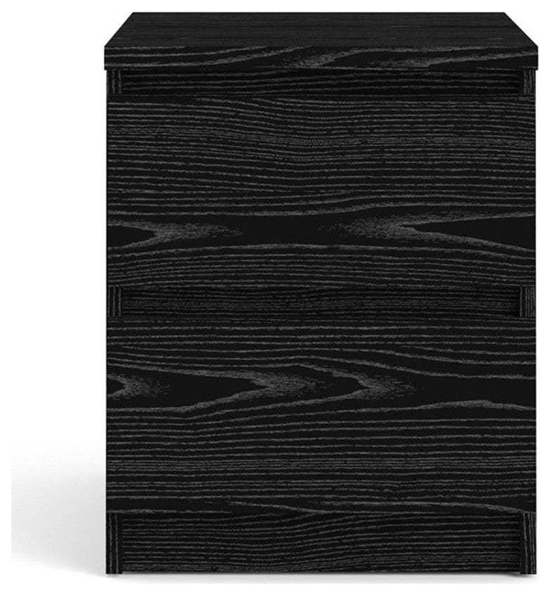 Tvilum Scottsdale 2 Drawer Wood Nightstand in Black