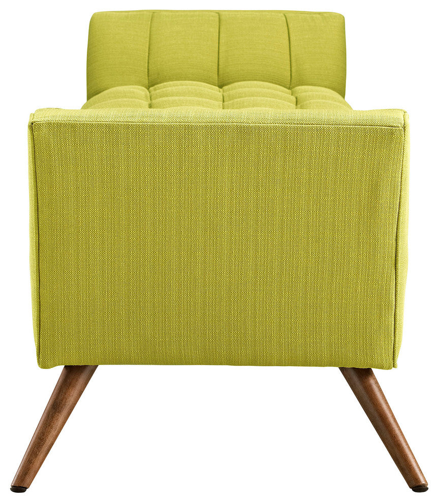 Modern Contemporary Fabric Bench , Green, Fabric
