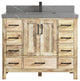 Malibu Mango 48 Single Sink Bath Vanity in White Washed 2" Piatra Gray