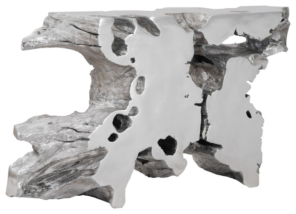 Venice Freeform Console, Silver Leaf