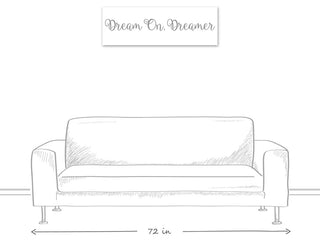 Dream On. Dreamer 12"x36" Canvas Wall Art, Gray