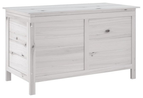 vidaXL Patio Storage Box Outdoor with Lid for Garden Tools White Solid Wood Fir