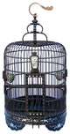 Chinese Tan Rosewood Mother of Pearl Inlay Round Collectable Birdcage Hcs7323