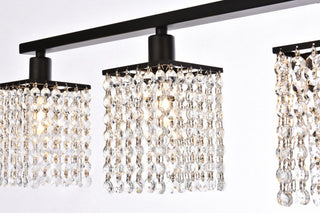 Phillip 5-Light Bath Sconce, Black With Clear Crystals