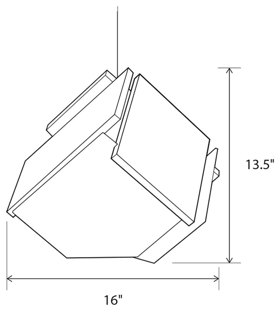 Mica L 1-Light Pendant, Wood: Dark Stained Walnut, Led