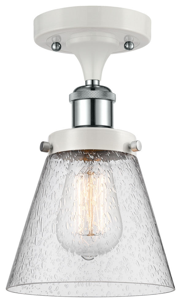 Innovations 916-1C-WPC-G64-LED 1-Light Semi-Flush Mount, White, Polished Chrome