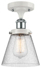 Innovations 916-1C-WPC-G64-LED 1-Light Semi-Flush Mount, White, Polished Chrome