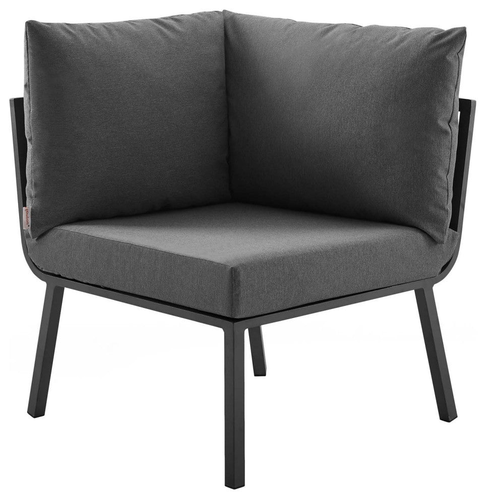 Lounge Sectional Sofa Chair Set, Aluminum, Metal, Gray, Modern, Outdoor