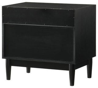 Armen Living Artemio 2-Drawer Wood Nightstand with Shelf in Black