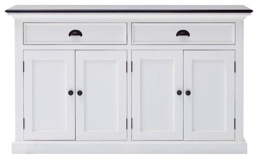 Modern Farmhouse Black and White Buffet Server