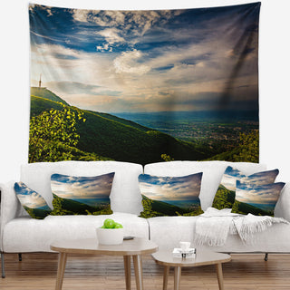 Vitosha Mountain over Sofia Bulgaria Landscape Wall Tapestry, 39"x32"