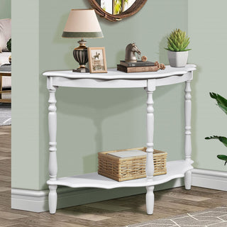 Gewnee 42'' Retro Circular Curved Half-Moon Console Table