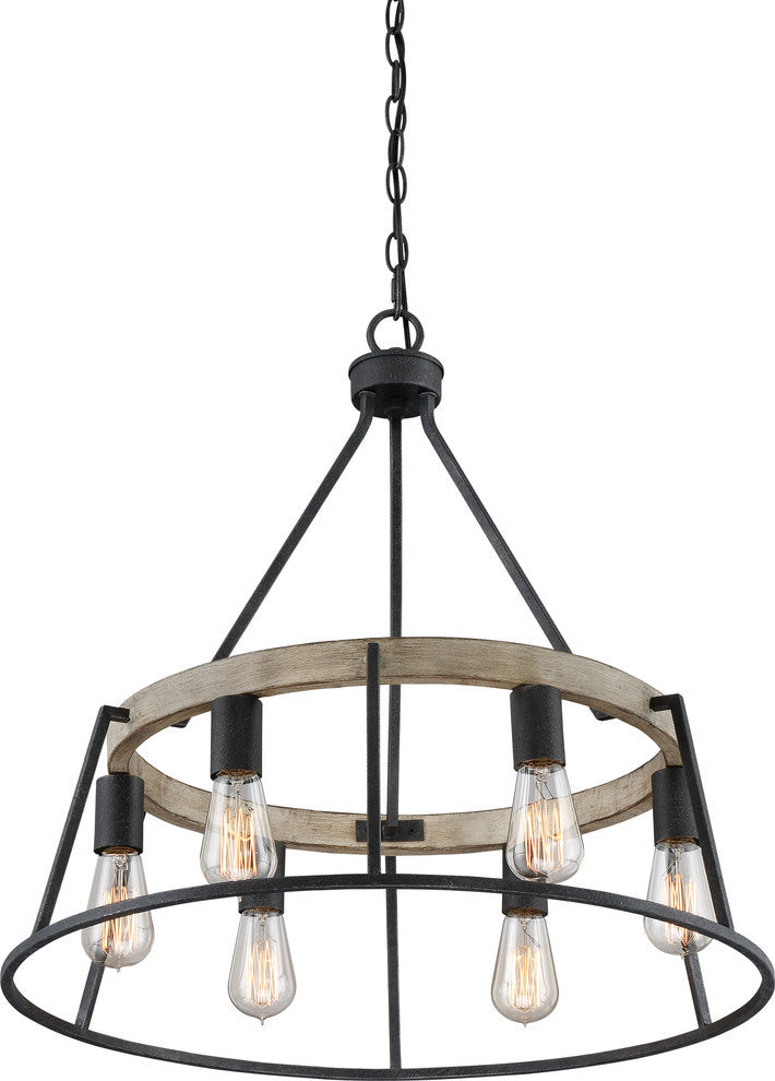 Quoizel BRT5006GK Six Light Chandelier Brockton Grey Ash