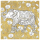 "Color my World Elephant II Gold" Paper Print by Daphne Brissonnet, 38"x38"