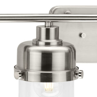 Beckner Collection 4-Light Brushed Nickel Clear Glass Bath Light