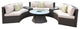 HomeRoots 6 Piece Black Half Moon Outdoor Sectional Set With Ice Bucket