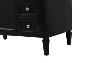 Home Living Vanity with Carrara White Marble Countertop, Black, 42", Single Sink