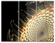 "Brown Fractal Flower Pattern" Digital Metal Wall Art, 3 Panels, 36"x28"