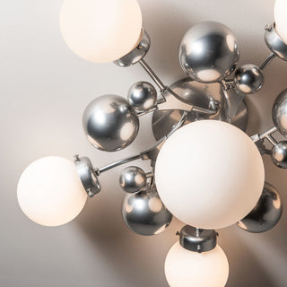 Sprig 6-Light Semi-Flush, Sterling/Opal Glass