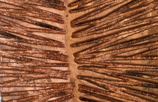 Carved Leaf on Stand, Copper Leaf, XL