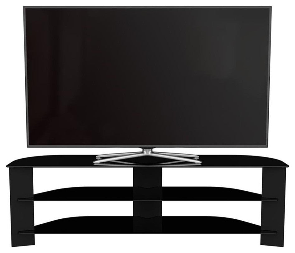 AVF Wood Glass Varano TV Stand with Glass Shelves for TVs 37" to 70" in Black