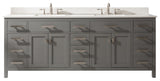 Design Element Valentino 84" Gray Double Rectangular Sink Vanity