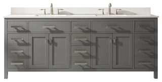 Design Element Valentino 84" Gray Double Rectangular Sink Vanity