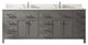 Design Element Valentino 84" Gray Double Rectangular Sink Vanity