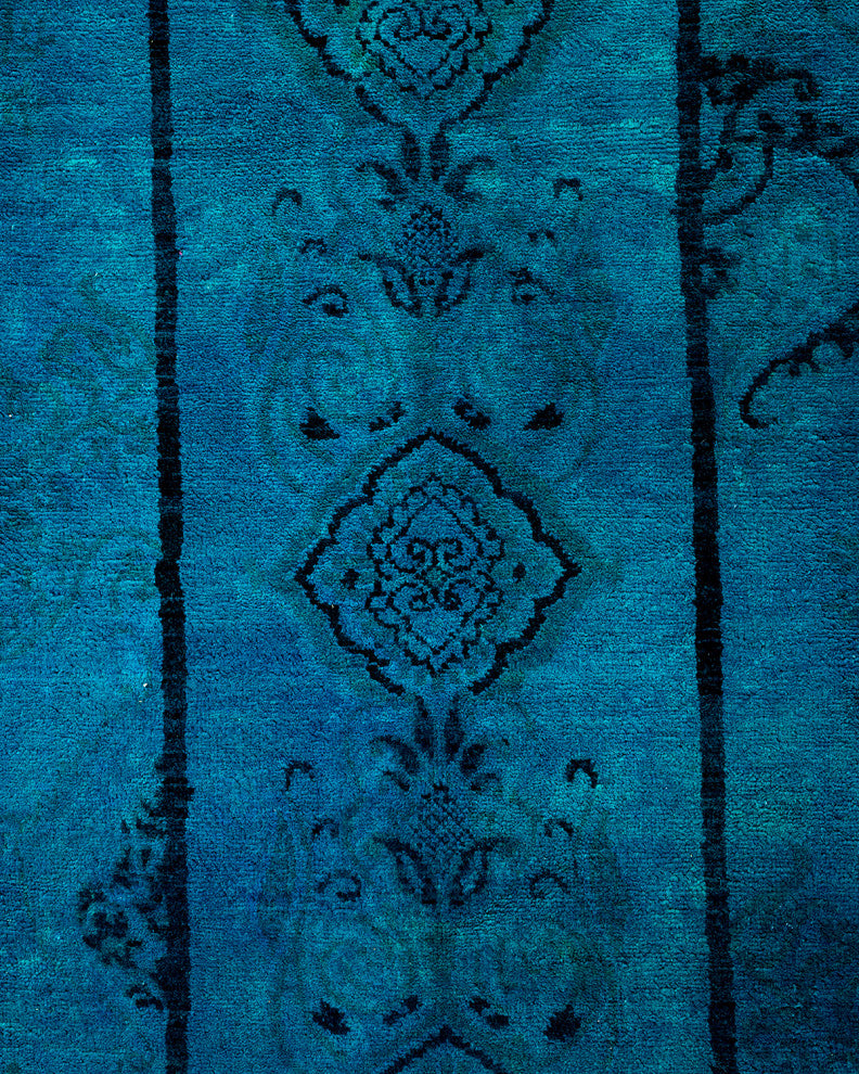 Fine Vibrance, One-of-a-Kind Hand-Knotted Area Rug Blue, 9' 2" x 11' 1"