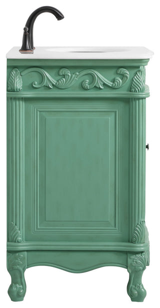 27" Single Bathroom Vanity, Antique Beige With ivory white engineered marble, Vintage Mint, Ivory White Engineered Marble Top