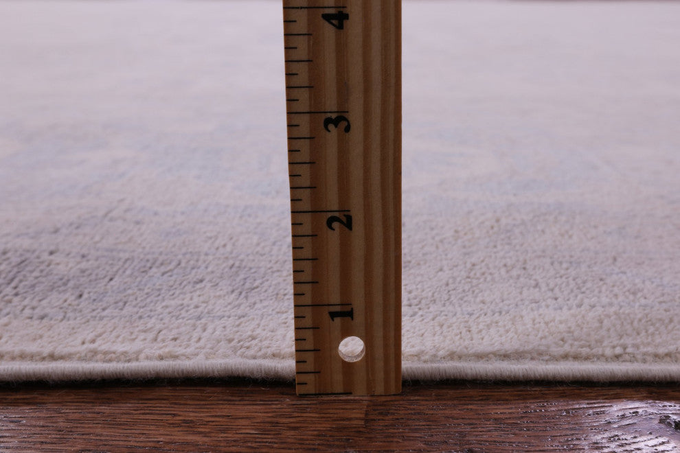 9' 10" X 13' 7" White Wash Peshawar Handmade Rug Q9534