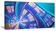 Blue Yellow Fractal Stained Glass, Abstract Canvas Art Print, 40x20