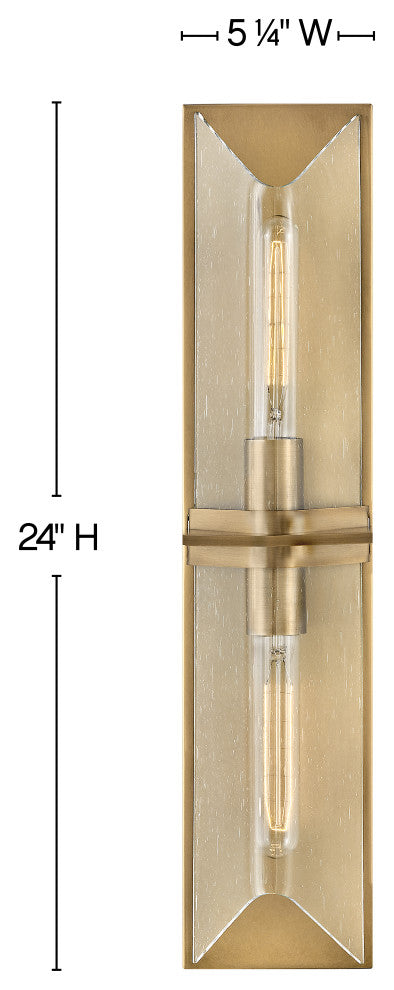 Hinkley Astoria Large Two Light Vanity, Heritage Brass