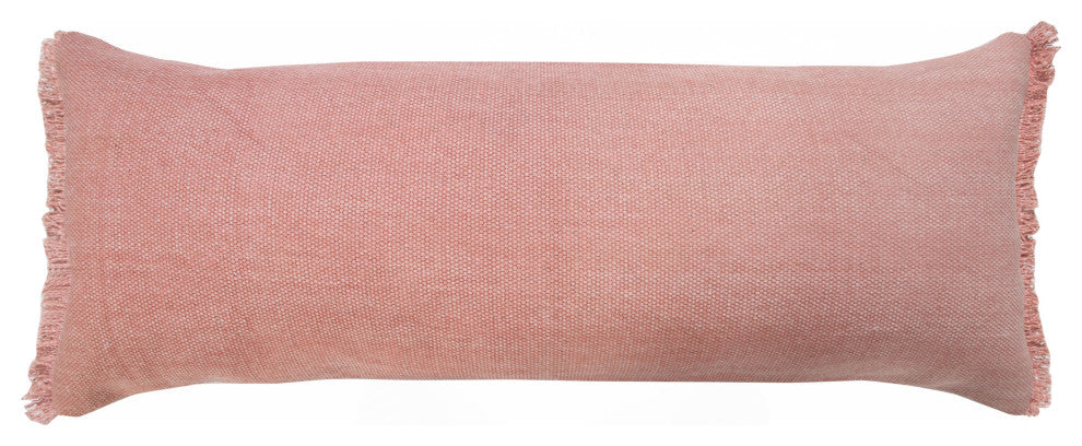 Ox Bay Pink Solid Organic Cotton Pillow Cover, 14"x36"
