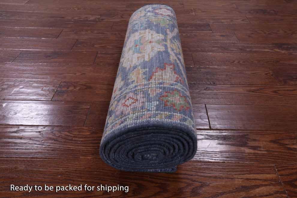 Runner Turkish Oushak Handmade Rug 2' 7" X 12' 3" - Q13453