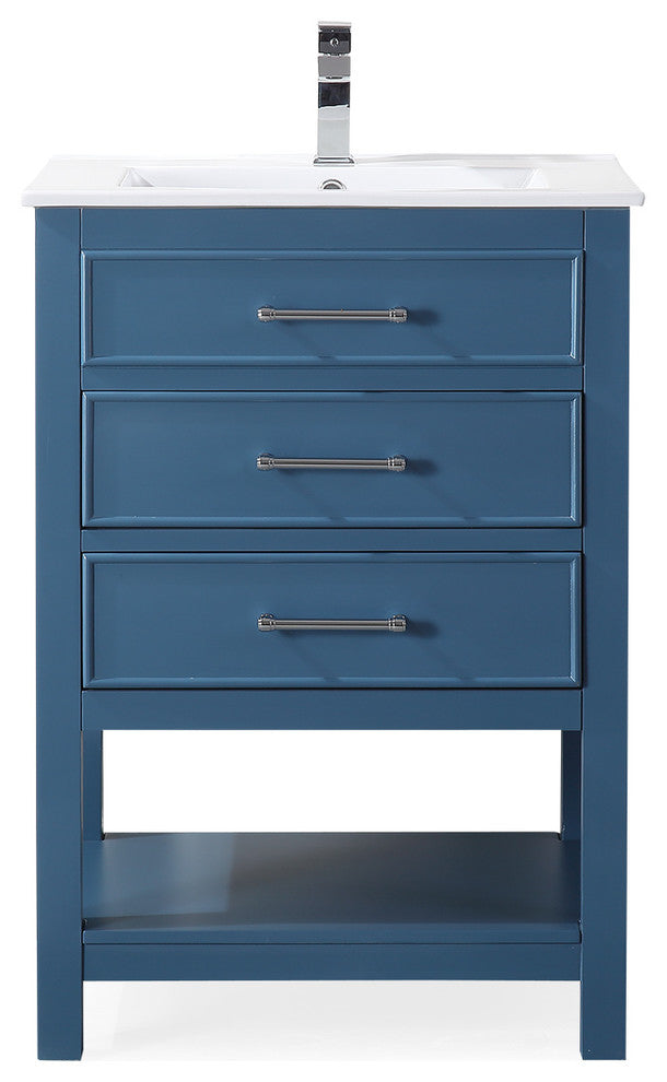 24" Aruzza Small Slim Teal Bathroom Vanity