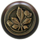 Horse Chestnut Wood Knob, Dark Brass