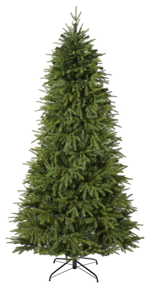 8' Vancouver Fir Natural Look Faux Xmas Tree W/ Clear Lights & Bendable Branches